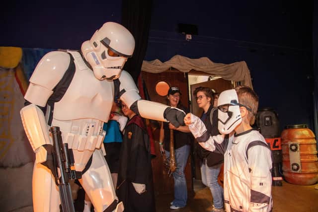 Pictured - Reece Read, 6 fist bumps his fellow Storm Trooper at last year's event
Photos by Alex Shute