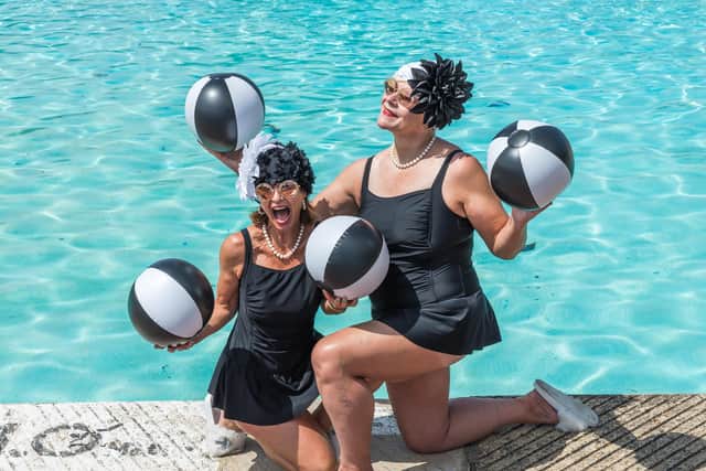 Jessica and Niola - the Lido Ladies - visit Hilsea Lido. Picture: Mike Cooter (020721)