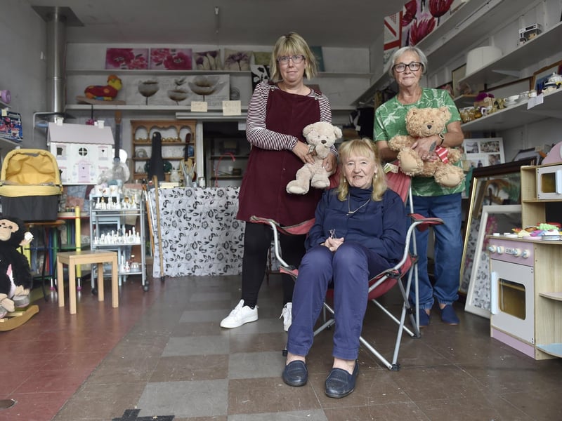 Patricia Cook (79) from Drayton, is selling her shop Haywards in Wayte Street, Cosham, having worked there for 65 years (starting at age 15).
Pictured is: (middle) Patricia Cook with (left and right) Victoria and Jan Moss who help Patricia out in the shop.
Picture: Sarah Standing
