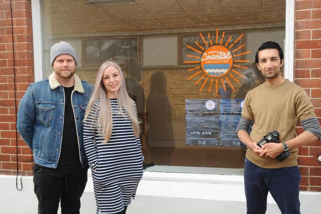 Mandy Rose is the founder of ‘ The Coastal collective’ along with David Rose in Gosport.Pictured is: (l-r) David Rose (39), Mandy Rose (35) and photographer Robbie Khan (37).Picture: Sarah Standing (010421-5909)