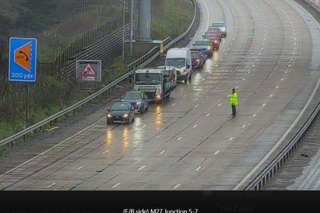 M27 crash. Pic: Highways England