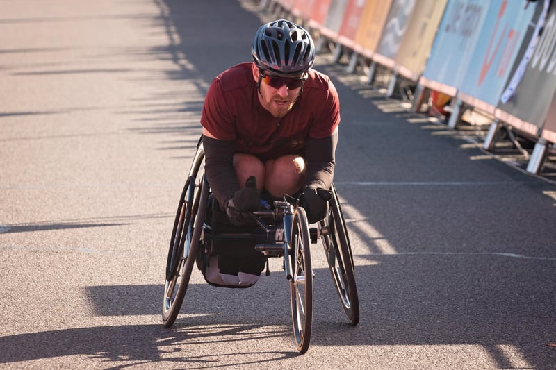 Pictured is: First back wheel chair racer

Picture: Keith Woodland