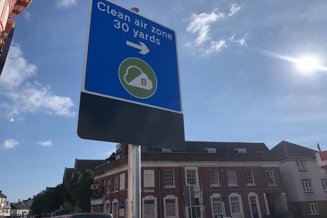 Clean air zone signs
Portsmouth clean air zone signs in Kingston Road, Fratton