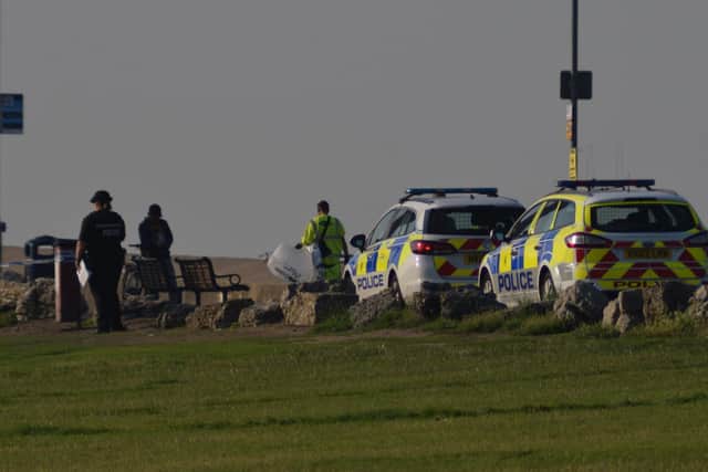 Police at Southsea Common on July 20 after a 15-year-old boy was stabbed near Portsmouth Naval Memorial on July 19. Picture: Stuart Vaizey
