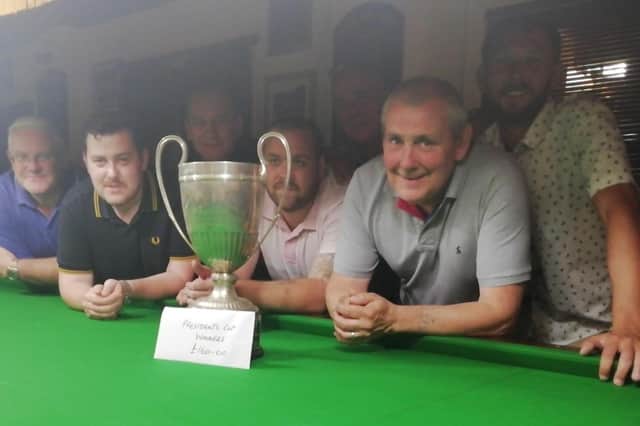 Waterlooville win the President's Cup (from left) Ioan Moon, Rob Derry Jnr, Gary Wilton, Darren Harper, Bill Phillips, Rob Derry Snr (captain) and Richie Burnett.