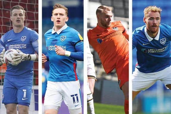 From left: Craig MacGillivray, Ronan Curtis, Jack Whatmough and Tom Naylor