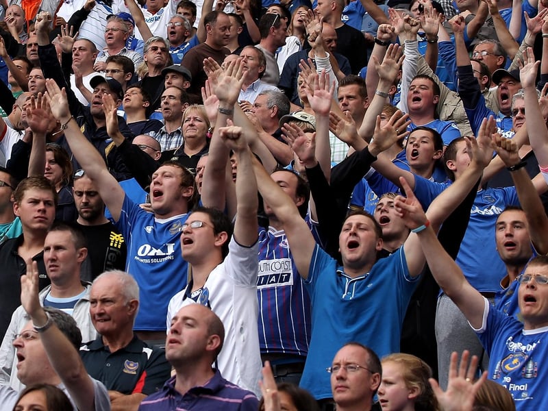 Pompey fans in full voice at Coventry City in August 2010. Photo by David Rogers/Getty Images