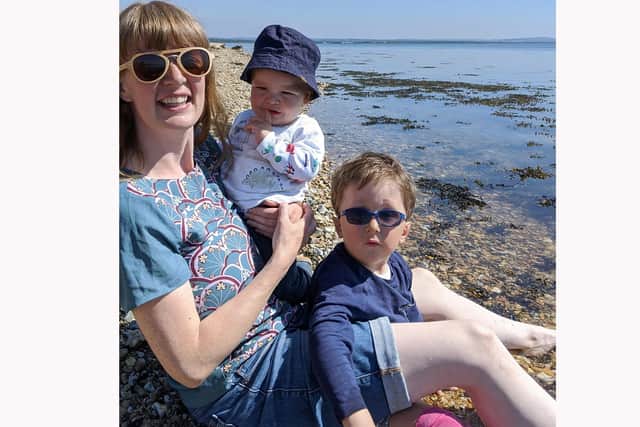 Adelle Spindlove who is creating a series of books to educate children about disabilities.Pictured is: Adelle Spindlove with her sons Theo, 17 months and Rowan, 4.