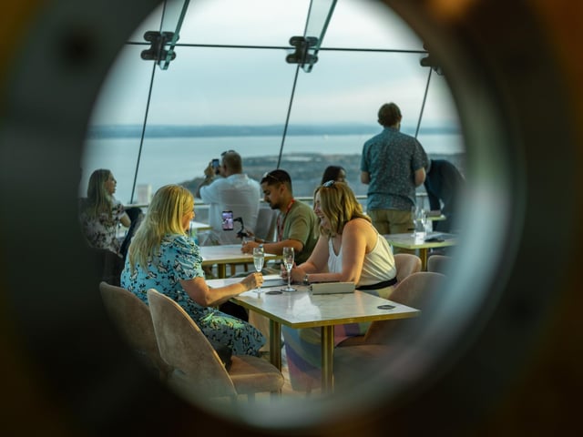 Guests at the Sky Bar launch event.