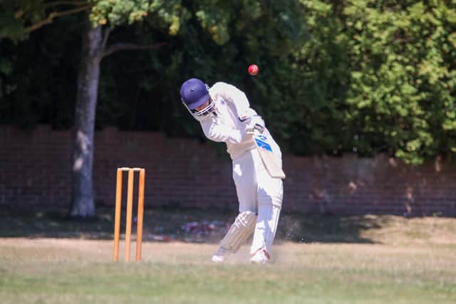 James Dunford on his way to 155 for Portsmouth 3rds against Bedhampton Mariners. Picture by Alex Shute




Photos by Alex Shute