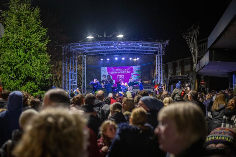 Palmerston Road Christmas Lights Switch On at Southsea on Thursday 23rd November 2023

Pictured: Crowds gather watching the main stage entertainment.

Picture: Habibur Rahman