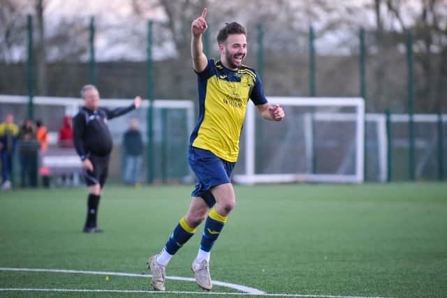 Dec Seiden, right, celebrates his winner at Hayling. Picture: Dave Bodymore.