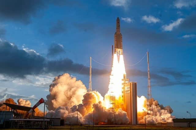 Eutelsat Quantum, backed by UK Space Agency funding and built by Airbus in Portsmouth, launches in South America. Pic: Eutelsat Quantum