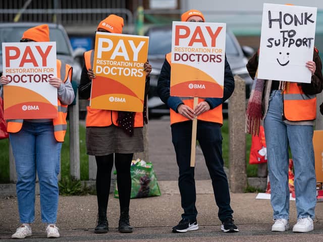 NHS junior doctors on the picket line earlier this year.