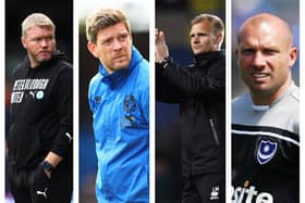 From left: Grant McCann, Darrell Clarke, Liam Manning, Ian Foster.