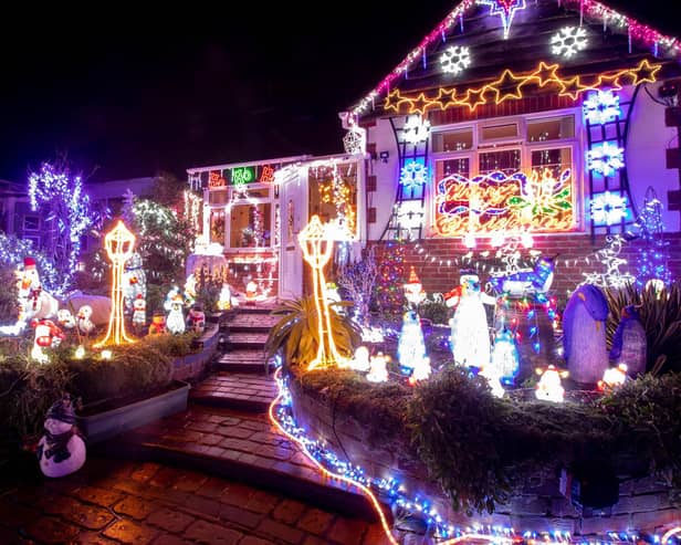 Bill and Barbara Wright have been doing their Christmas lights for charity for the last 16 years and this year is no different. 

Pictured: Christmas lights at Bill and Barbara Wright's home in Portchester on Monday 4th December 2023

Picture: Habibur Rahman