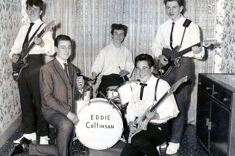 The Mustangs rehearsing in a room above the Bridge Tavern in Somers Road, Portsmouth, in 1962 or 1963.