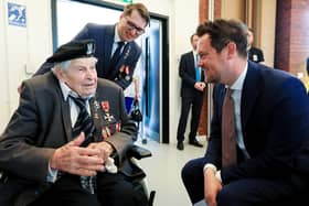 One hundred year old Otton Hulacki, who fought at the battle of Monte Cassino, chats with Stephen Morgan MP. 
Picture: Chris Moorhouse (jpns 180622-20)
