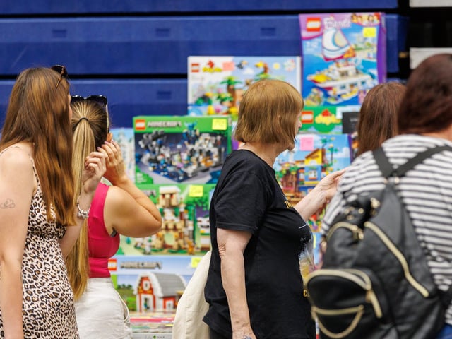 People perusing the sets on offer at The Portsmouth Brick Festival.