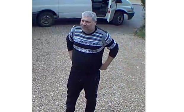 Police want to speak to this man after building supplies were stolen from the side of a property Picture: Hampshire police