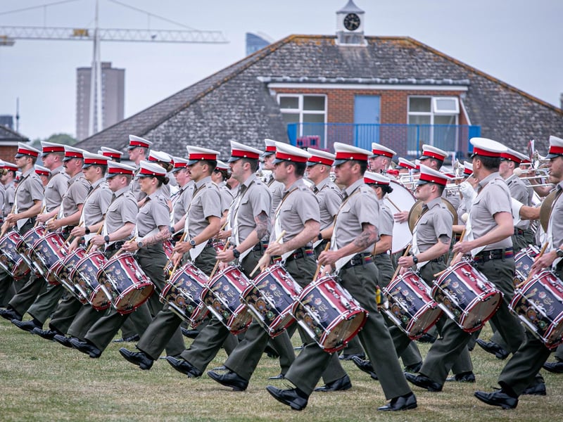 Royal Marines Band Service Beating Retreat Rehearsals on Whale Island, Portsmouth on Wednesday 3rd July 2024
Picture: Habibur Rahman