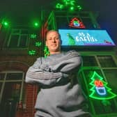 Local ground worker, Damon Vincent is raising money for Sophie's Legacy by displaying a Christmas Light show every night. 

Pictured: Damon Vincent outside his home in Kipling Road, Hilsea on 7th December 2023

Picture: Habibur Rahman