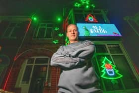 Local ground worker, Damon Vincent is raising money for Sophie's Legacy by displaying a Christmas Light show every night. 

Pictured: Damon Vincent outside his home in Kipling Road, Hilsea on 7th December 2023

Picture: Habibur Rahman
