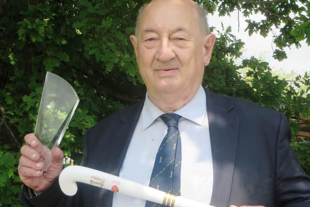 Mike Ward pictured after receiving England Hockey’s Lifetime Achievement Award in 2018.