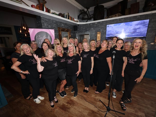 Re-opening of Eldon Arms with new owners and menu aiming to keep costs low for the punters and diners. With food supplied from O'solemio in Port Solent
Pictured is the Cantando Female Voice Choir in the pub.
Pictured is action from the event.
Sunday 9th July 2023.
Picture: Sam Stephenson.