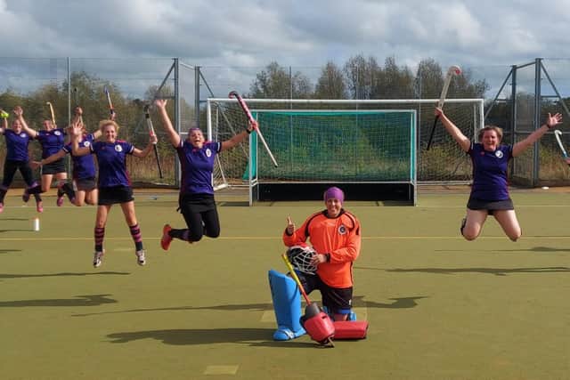 Portsmouth's 4ths celebrate their first Hampshire League win of 2020/21.
