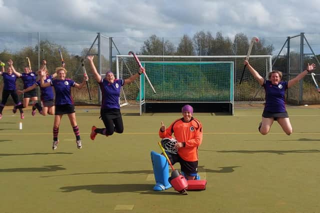 Portsmouth's 4ths celebrate their first Hampshire League win of 2020/21.