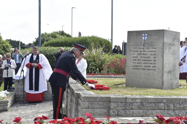 The annual D-Day memorial service took place at the D Day Stone near Canoe Lake, Southsea, on Thursday, June 6, 2024, to commemorate 80 years. Picture: Sarah Standing (060624-4011)