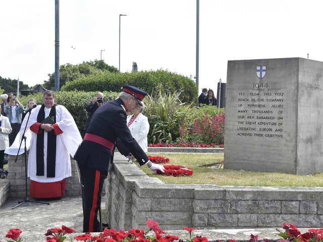 The annual D-Day memorial service took place at the D Day Stone near Canoe Lake, Southsea, on Thursday, June 6, 2024, to commemorate 80 years. Picture: Sarah Standing (060624-4011)