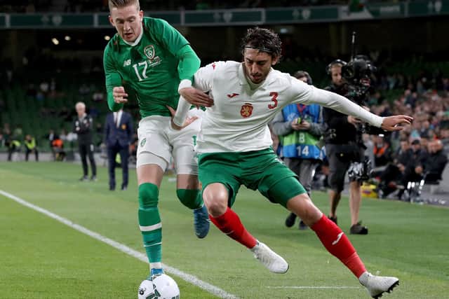 Ronan Curtis is tonight back on international duty, looking to add to his six caps. Picture: PAUL FAITH/AFP via Getty Images
