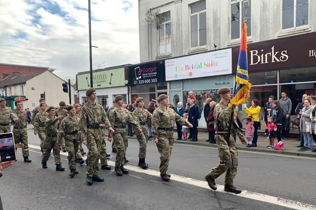 Some of the cadets taking part in the parade in Fareham