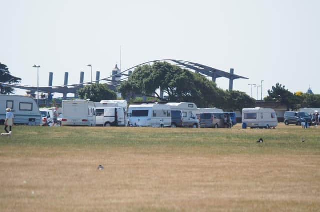Travellers on Southsea Common on June 23