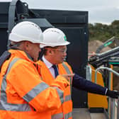 Managing Director Mick Balch with Alan Mak MP at the new waste recovery plant at Farlington. Picture: Mike Cooter (151021)