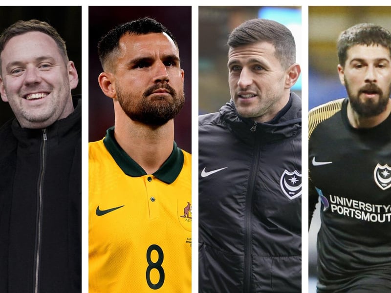 From left: Richard Hughes, Bailey Wright, John Mousinho and Kieron Freeman