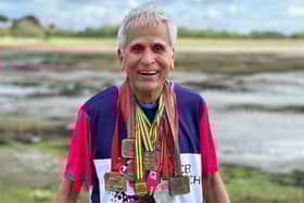 Dev Gadgil will complete his 20th London Marathon for Cancer Research UK in memory of his wife, Celia, who died of breast cancer.