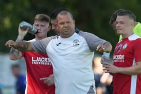 Horndean manager Michael Birmingham is calling on his forwards to be more 'ruthless' after Wessex League defeat at Hythe &  Dibden. Picture: Neil Marshall
