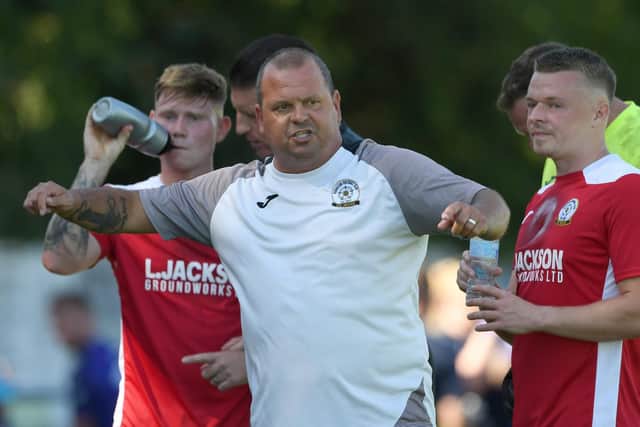 Horndean manager Michael Birmingham is calling on his forwards to be more 'ruthless' after Wessex League defeat at Hythe &  Dibden. Picture: Neil Marshall