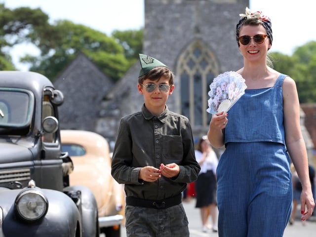 Emily Cowdry and her son, Harry, 12.