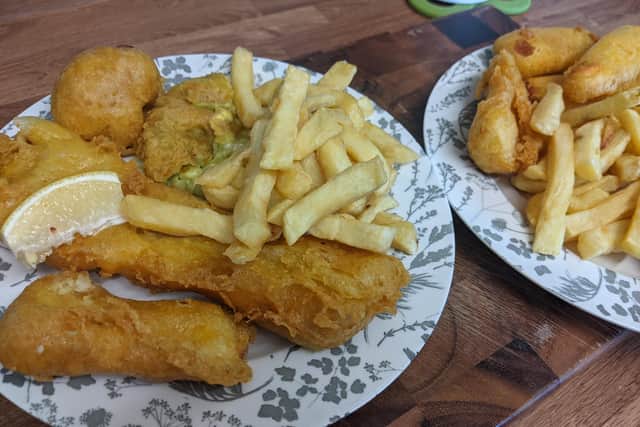 Part of the meal at The Fisherman's Kitchen in Clarendon Road, Southsea.