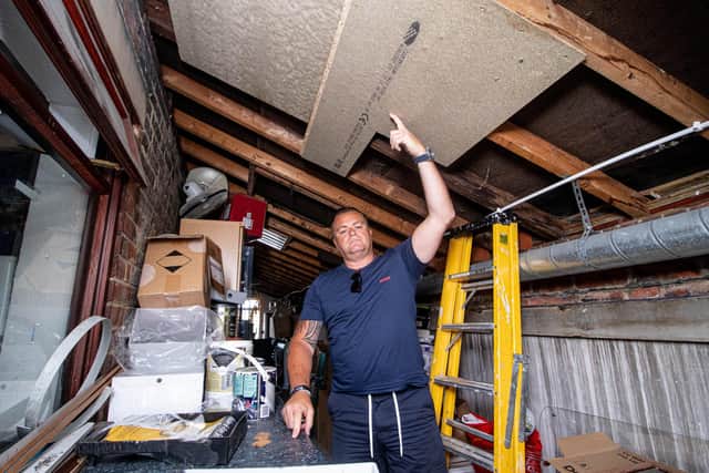 Owner Steve Churcher in the area where the salon was broken into Picture: Habibur Rahman