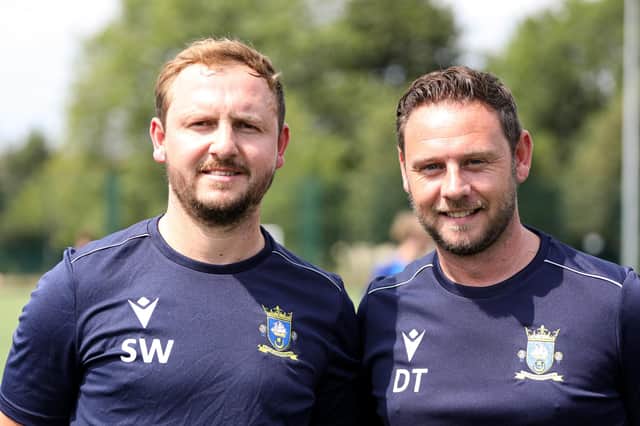 Baffins Milton Rovers boss Shaun Wilkinson, left, and his assistant Danny Thompson. Picture: Chris Moorhouse (080820-18)