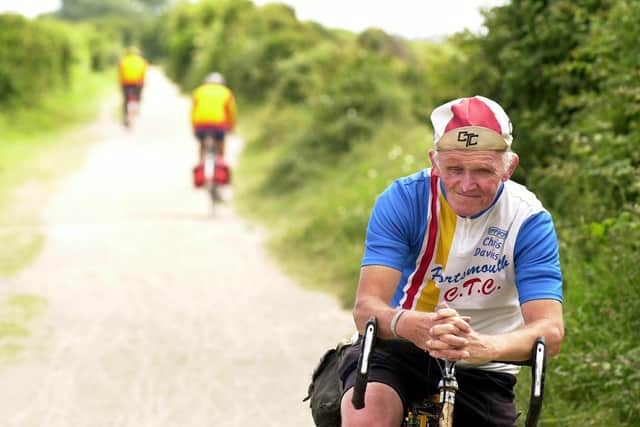 Chris Davies on the Hayling Billy Coastal Path, where it all started for him as a cyclist in 1950. Picture: Barbara Golds