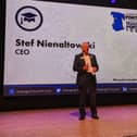 Shaping Portsmouth CEO Stef Nienaltowski on stage at Portsmouth Guildhall during the 2023 annual conference. Picture: Shaping Portsmouth