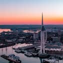 The Spinnaker tower just before the sunrise taken by Marcin Jedrysiak Instagram: @MarcinJ_Photos