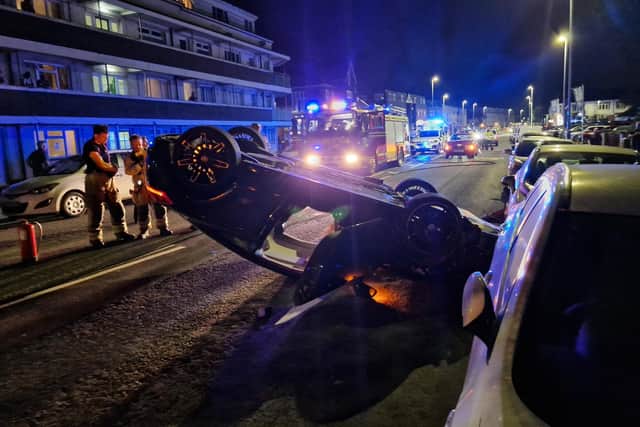 The scene of the crash in London Road, Hilsea, on September 5 at roughly 9pm. Picture: Stuart Vaizey.