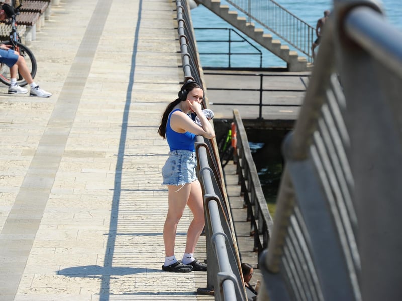 Portsmouth tried to keep cool during the heatwave. Some lounged in the sun while others tried to keep cool with a dip in the sea,